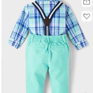 Baby Boys Dad and Me Plaid Poplin 2-Piece Outfit Set - Agua